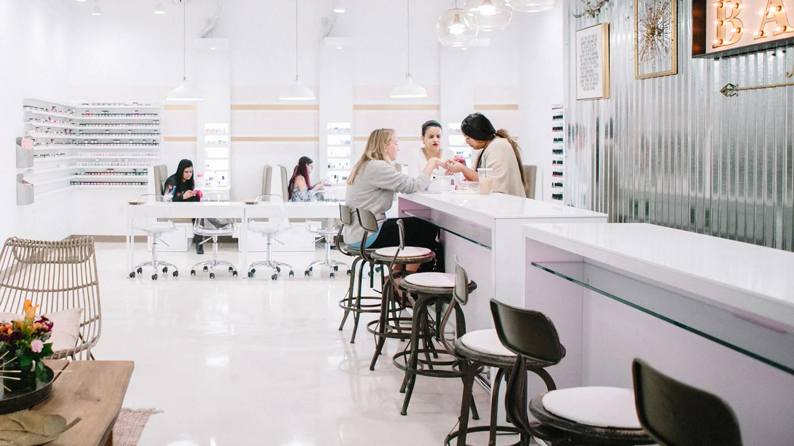 Modern nail salon interior